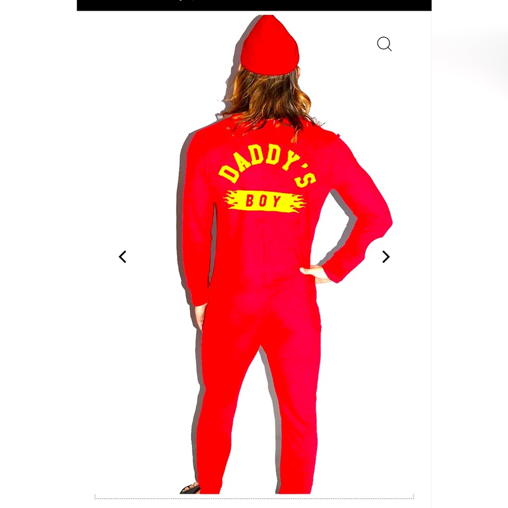 Marek & Richard Daddy's Boy Pajama Romper-Red. Size L.  Men’s. NWT